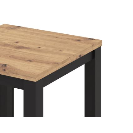 Table à rallonge ZARO 80/160x80 cm chêne artisan/noir