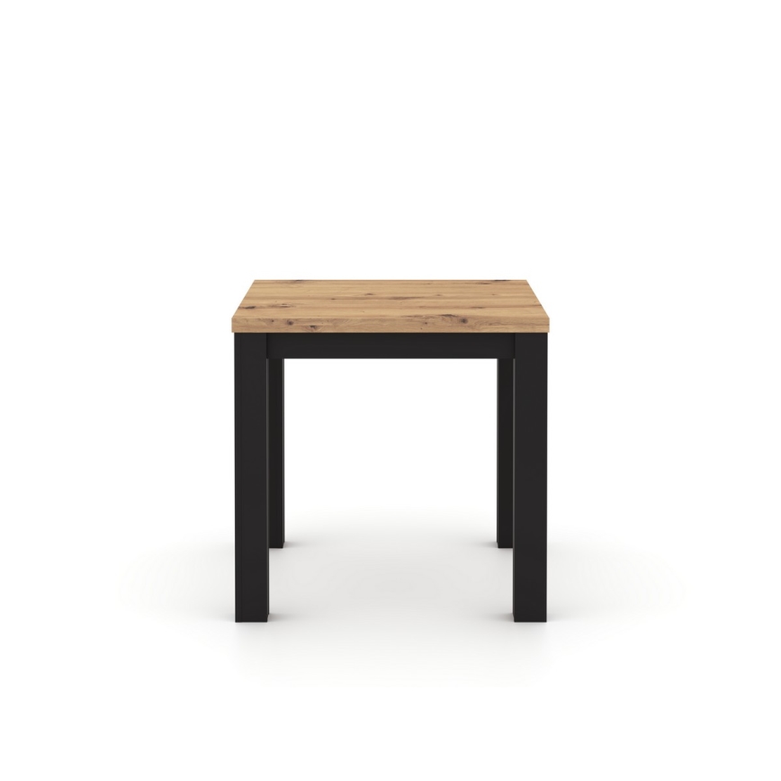 Table à rallonge ZARO 80/160x80 cm chêne artisan/noir