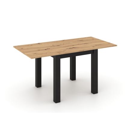 Table à rallonge ZARO chêne artisan/noir