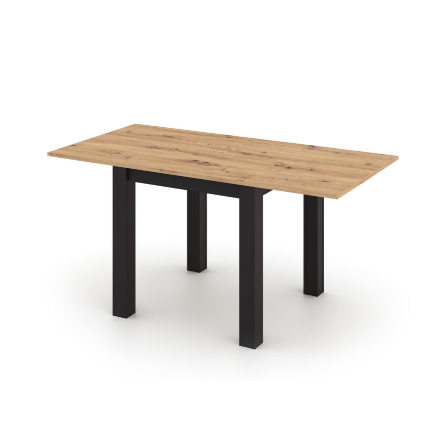 Table à rallonge ZARO chêne artisan/noir