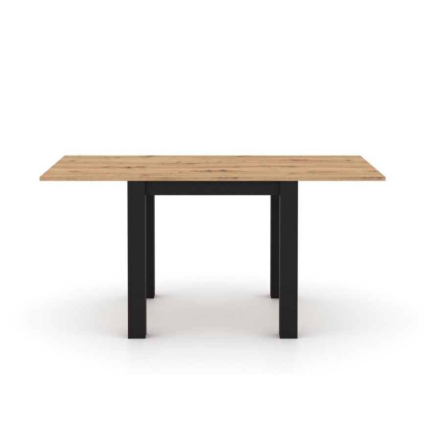 Table à rallonge ZARO chêne artisan/noir