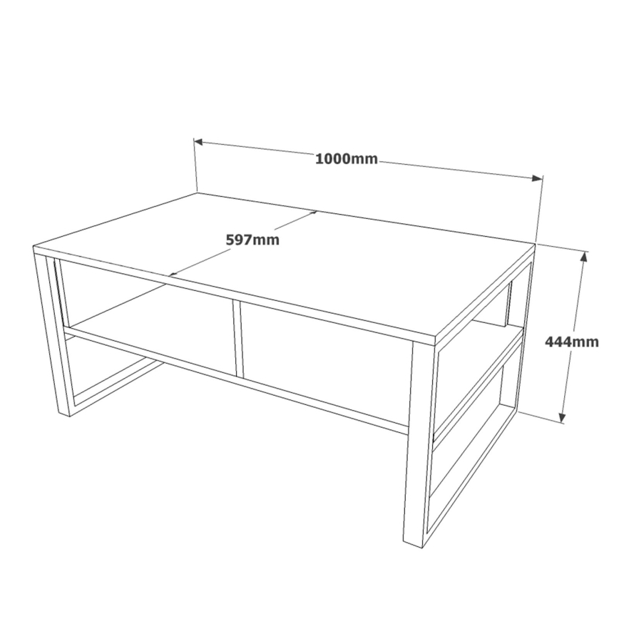 Table basse 44,4x100 cm pin atlantic