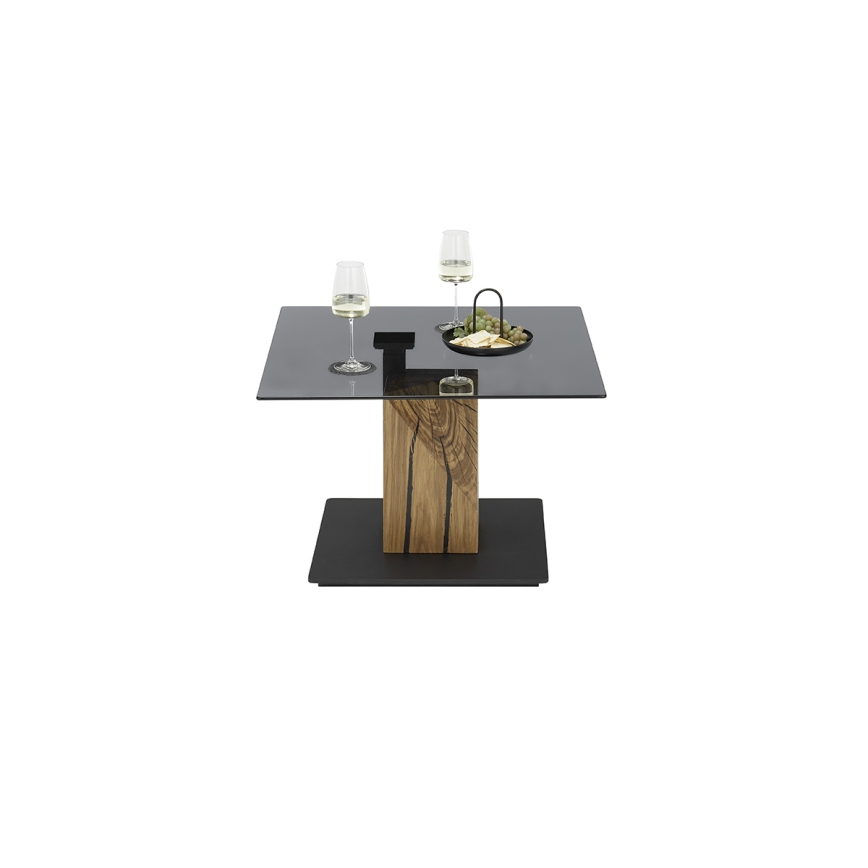 Table basse à plateau relevable VENTO fumé/chêne/noir