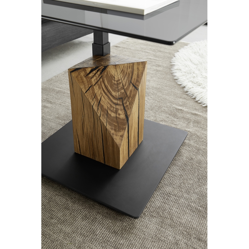 Table basse à plateau relevable VENTO fumé/chêne/noir