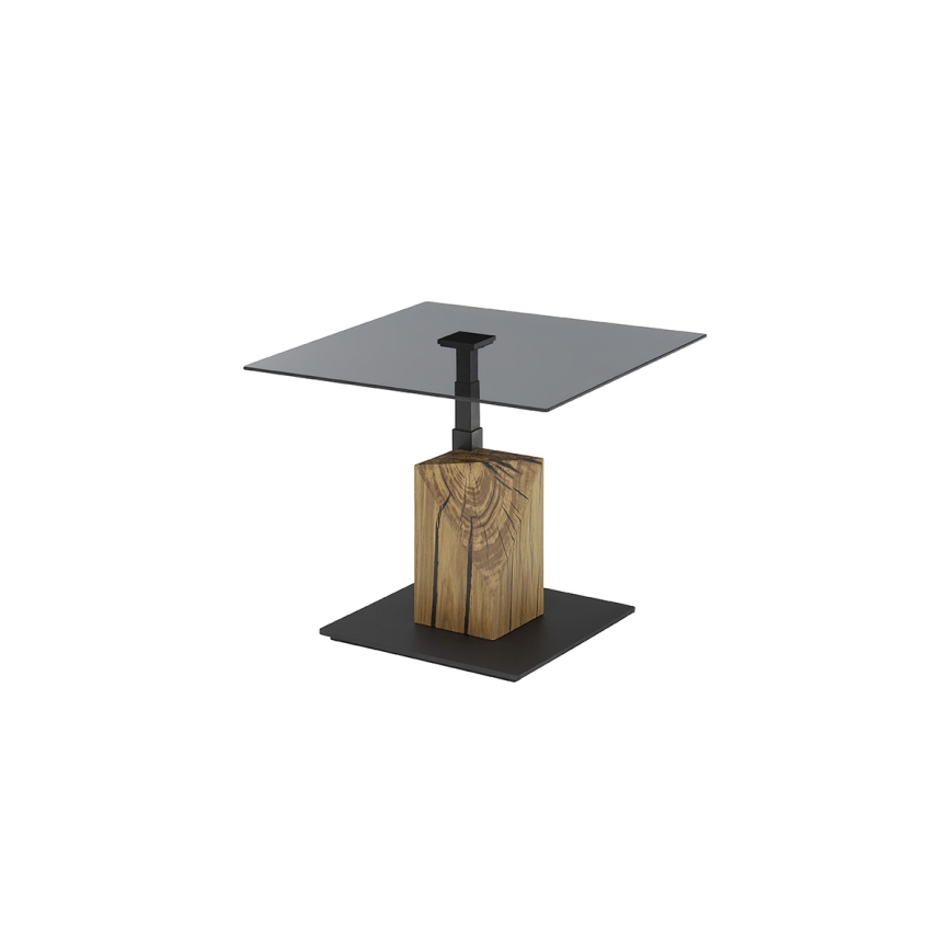 Table basse à plateau relevable VENTO fumé/chêne/noir