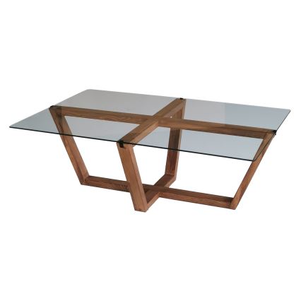 Table basse AMALFI 35x105 cm marron/transparent