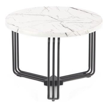 Table basse ANTICA 41x55 cm noir/décor en marbre