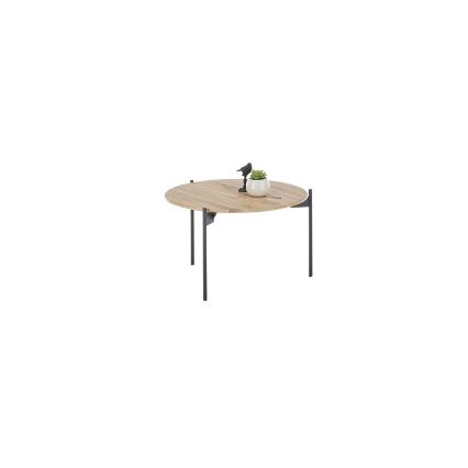 Table basse AURA Ø 55 cm chêne/anthracite