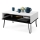 Table basse avec plateau relevable et étagère HALIJA blanc/noir