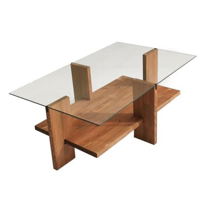 Table basse BABYLON 40x105 cm marron/transparent