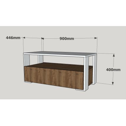 Table basse BALINA 40x90 cm blanche