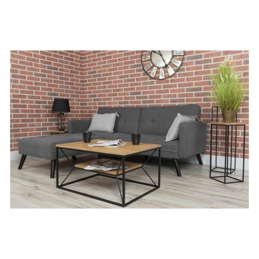 Table basse BASICLOFT 40x80 cm noir/marron