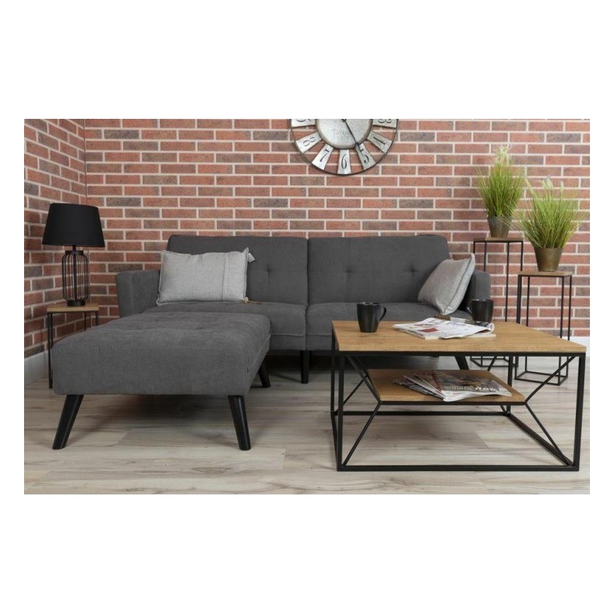 Table basse BASICLOFT 40x80 cm noir/marron