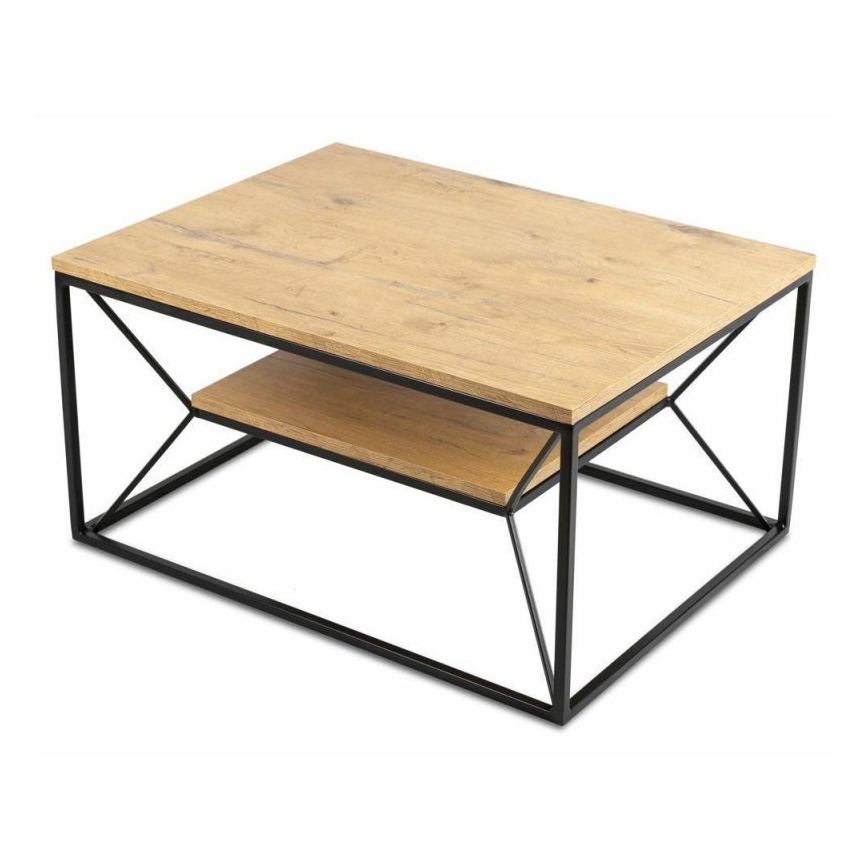 Table basse BASICLOFT 40x80 cm noir/marron