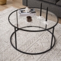 Table basse BERLIN 45x80 cm noir/transparent