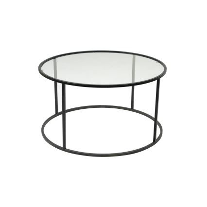 Table basse BERLIN 45x80 cm noir/transparent