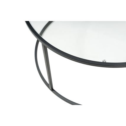 Table basse BERLIN 45x80 cm noir/transparent