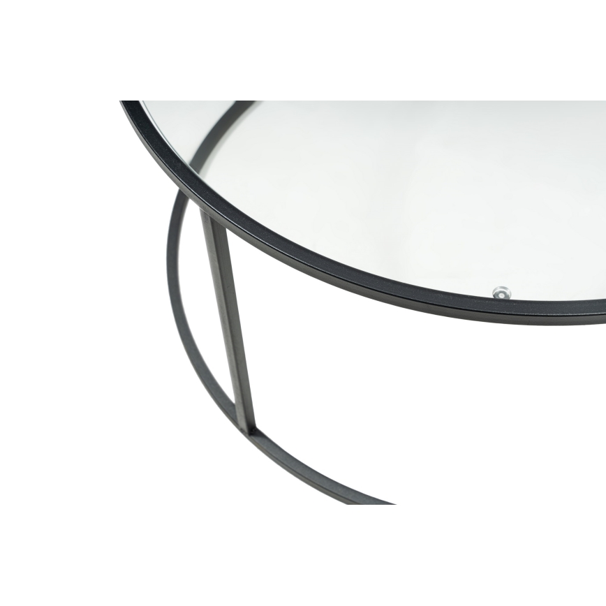 Table basse BERLIN 45x80 cm noir/transparent
