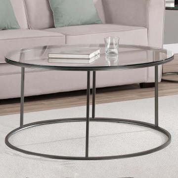 Table basse BERLIN 60x45 cm noir/transparent