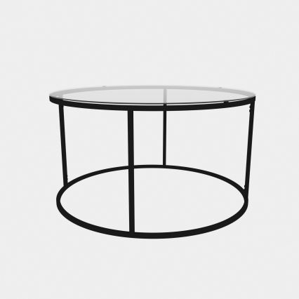 Table basse BERLIN 60x45 cm noir/transparent