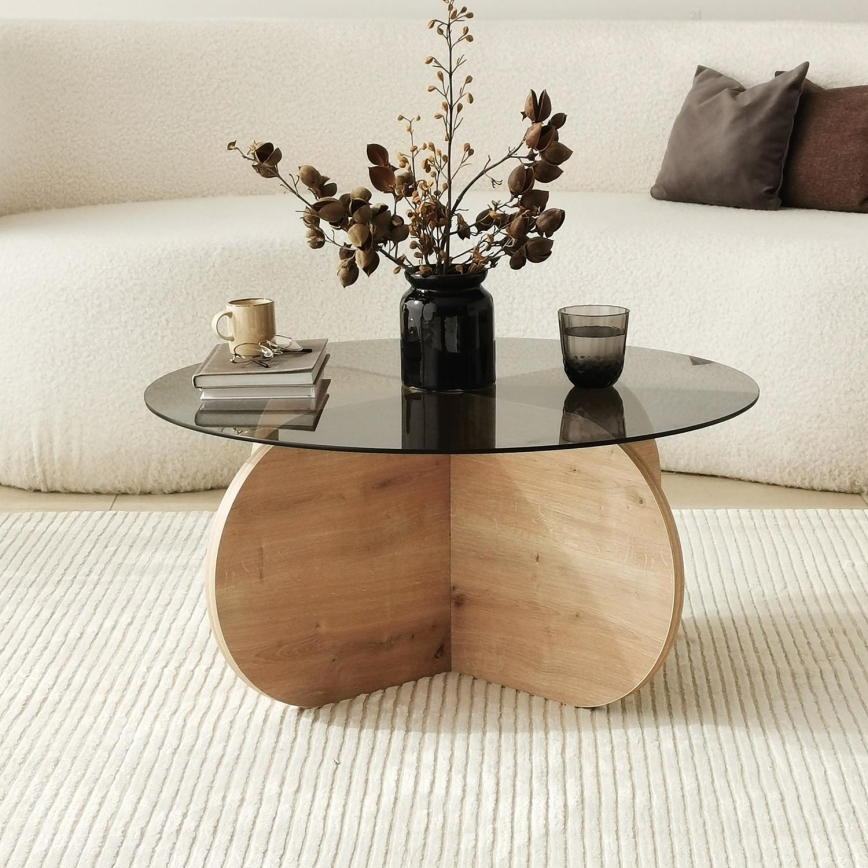 Table basse BUBBLE 35x75 cm marron/noir