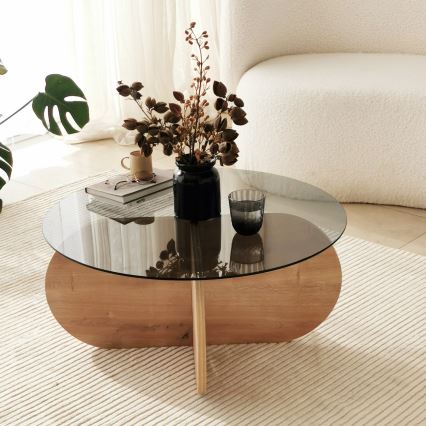 Table basse BUBBLE 35x75 cm marron/noir