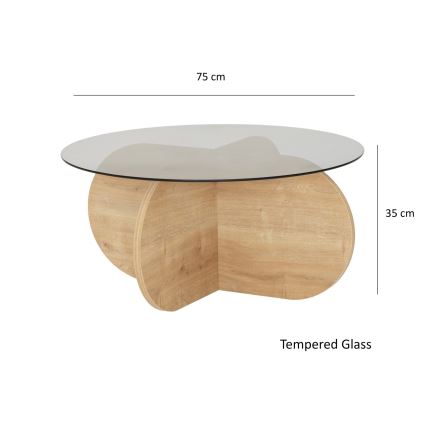 Table basse BUBBLE 35x75 cm marron/noir