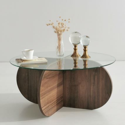 Table basse BUBBLE 35x75 cm marron/transparent