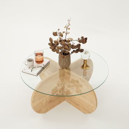 Table basse BUBBLE 35x75 cm marron/transparent