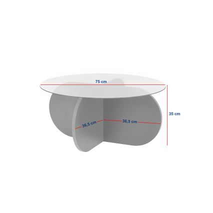 Table basse BUBBLE Ø 75 cm travertin/transparent