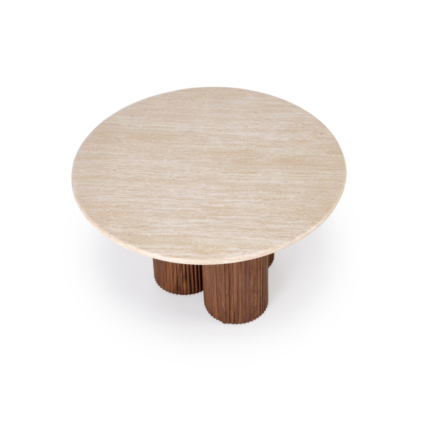 Table basse CALDO Ø 80 cm marron/beige