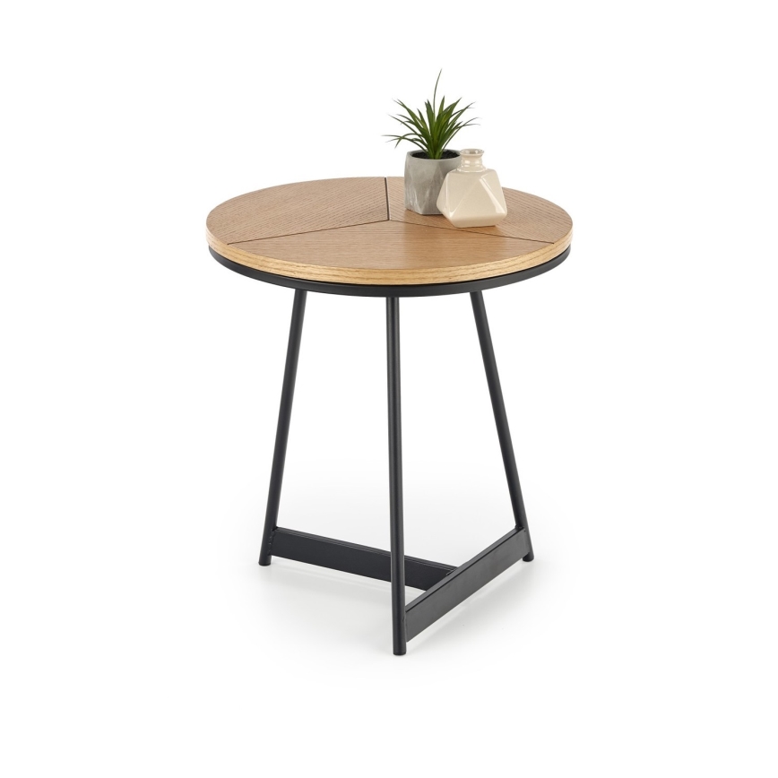 Table basse CARIDA 49x45 cm noir/chêne