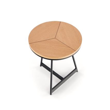 Table basse CARIDA 49x45 cm noir/chêne