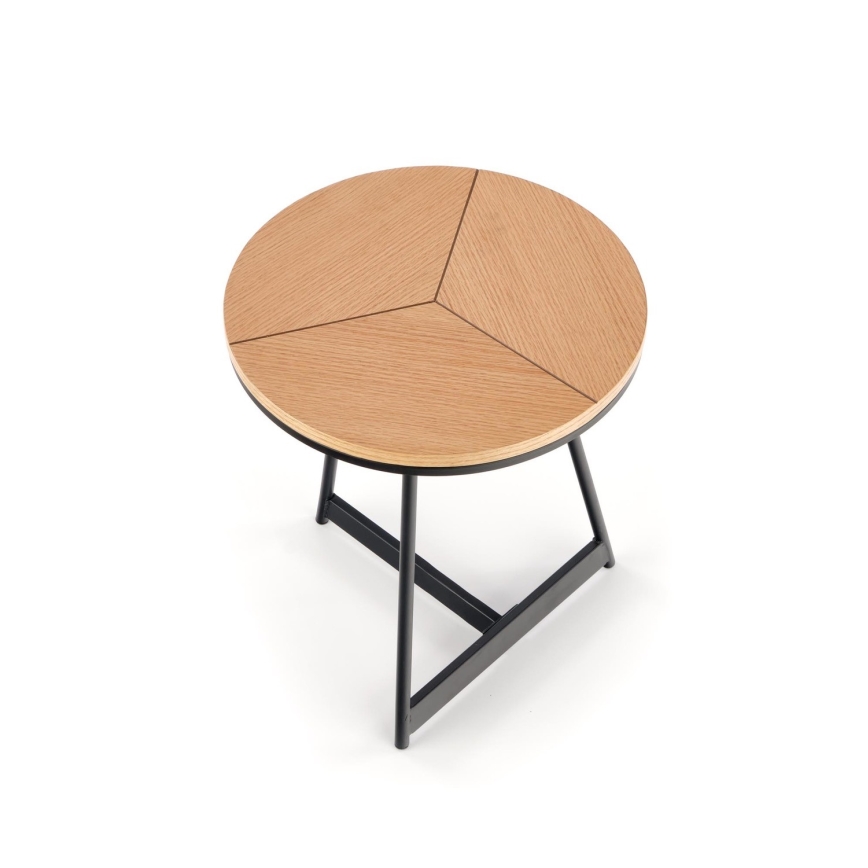 Table basse CARIDA 49x45 cm noir/chêne