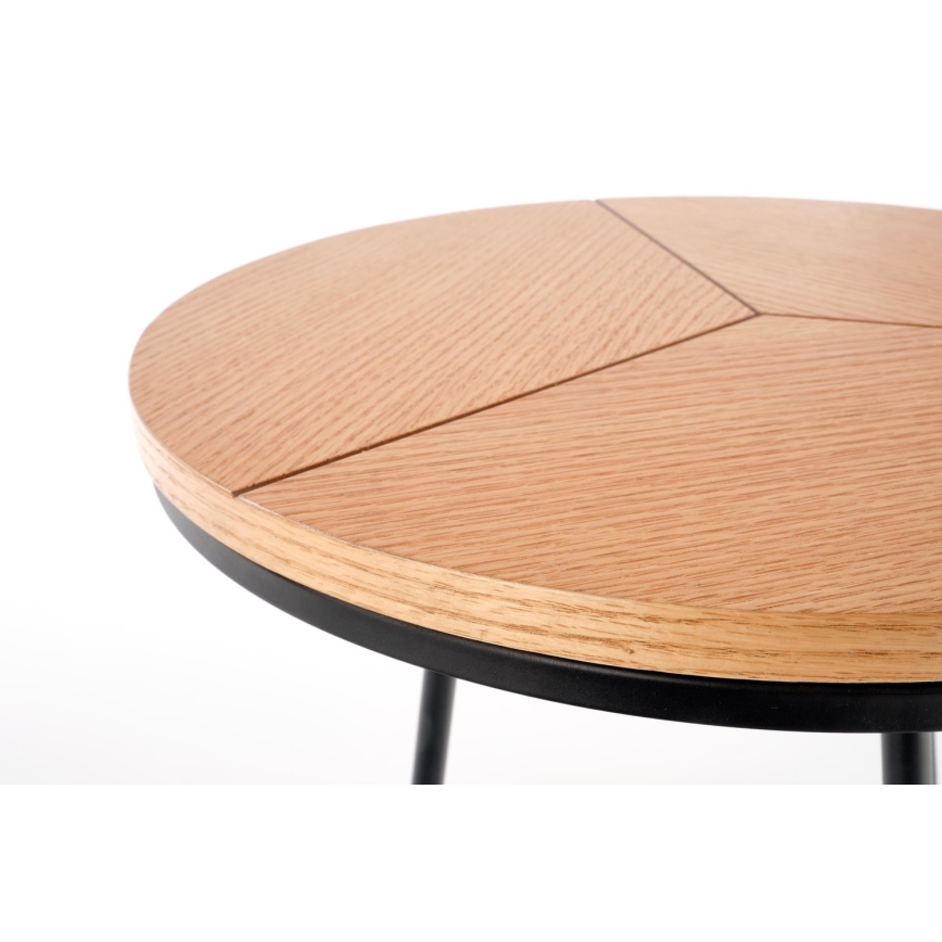 Table basse CARIDA 49x45 cm noir/chêne