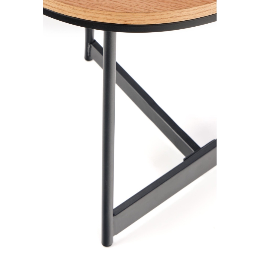 Table basse CARIDA 49x45 cm noir/chêne