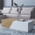 Table basse CEELIAS 124x42 cm blanc/chêne Wotan