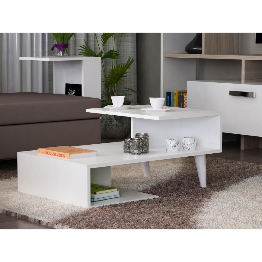 Table basse CONCETTA 40x90 cm blanche