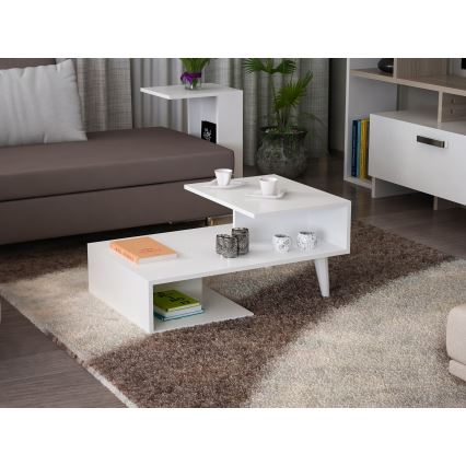 Table basse CONCETTA 40x90 cm blanche