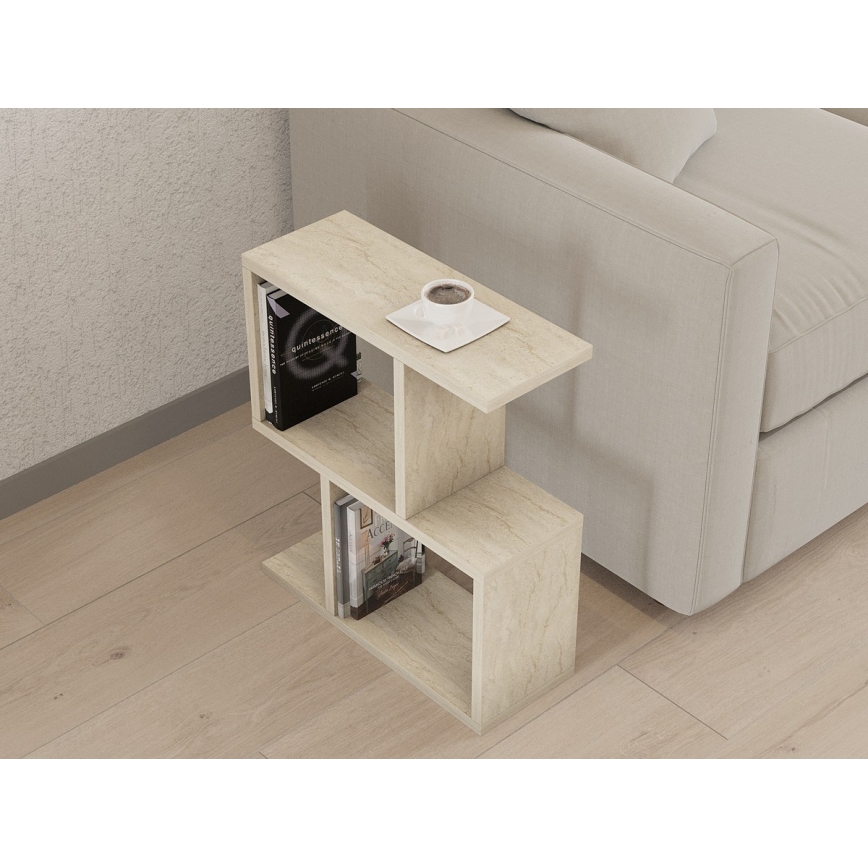Table basse CROS décor marbre beige