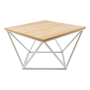 Table basse CURVED 60x60 cm blanc/beige