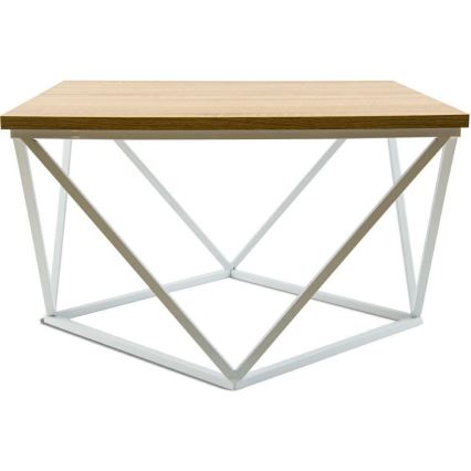 Table basse CURVED 60x60 cm blanc/beige