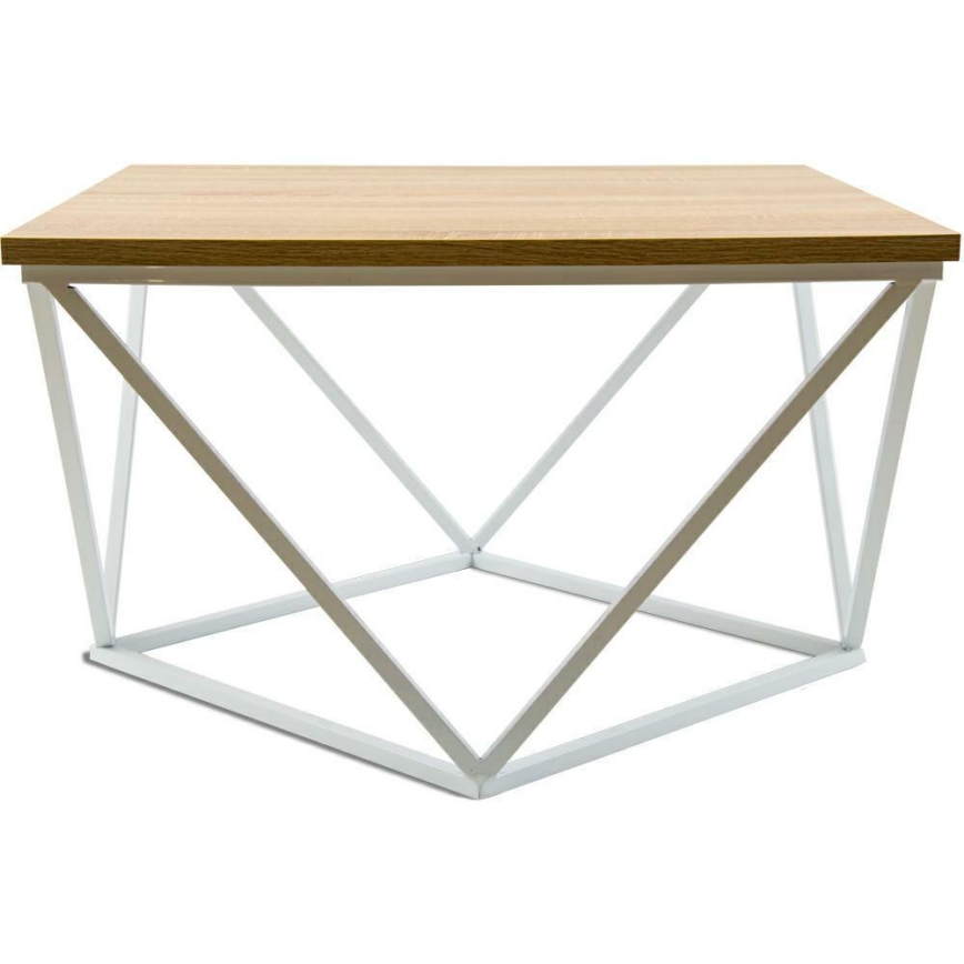 Table basse CURVED 60x60 cm blanc/beige