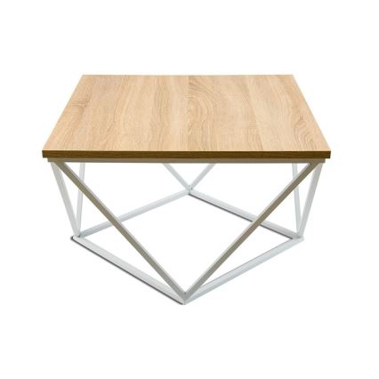 Table basse CURVED 60x60 cm blanc/beige