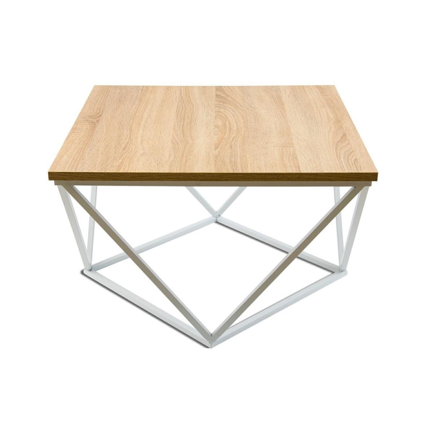 Table basse CURVED 60x60 cm blanc/beige