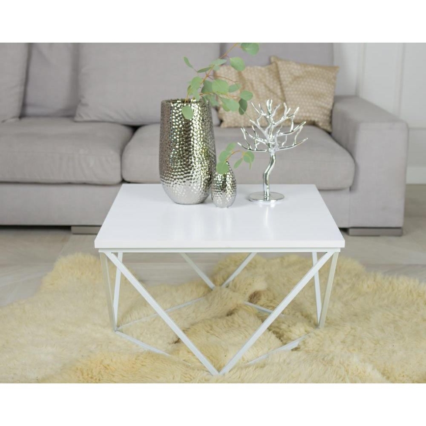 Table basse CURVED 60x60 cm blanc