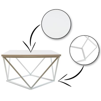 Table basse CURVED 60x60 cm blanc