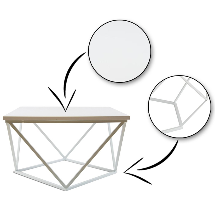 Table basse CURVED 60x60 cm blanc