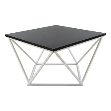 Table basse CURVED 60x60 cm blanc/noir