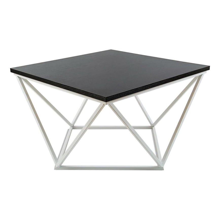 Table basse CURVED 60x60 cm blanc/noir